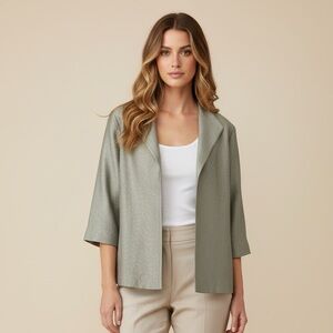 Eileen Fisher Women's Silk Cardigan Jacket Blazer Open Front Large Oversized L